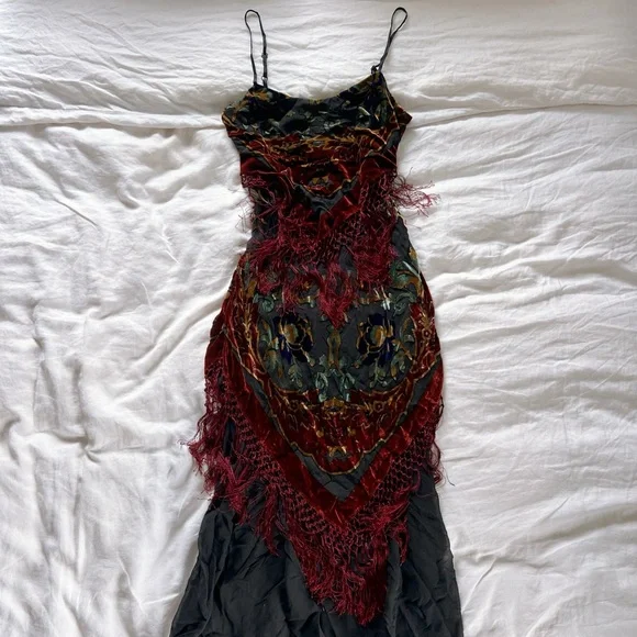 Vintage Silk and Velvet 1920’s inspired gown - Picture 3 of 9